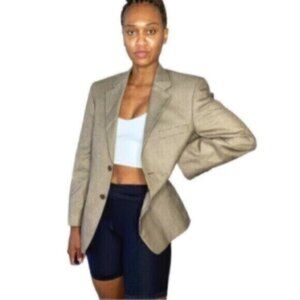Stafford Essential Oversized Plaid Single Breasted Blazer
